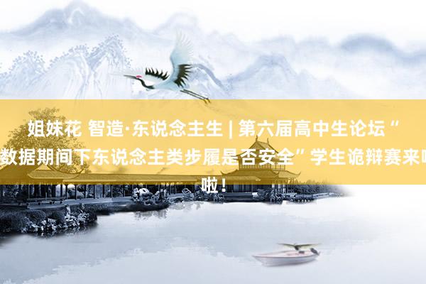姐妹花 智造·东说念主生 | 第六届高中生论坛“大数据期间下东说念主类步履是否安全”学生诡辩赛来啦！