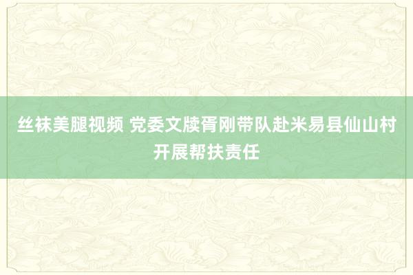 丝袜美腿视频 党委文牍胥刚带队赴米易县仙山村开展帮扶责任